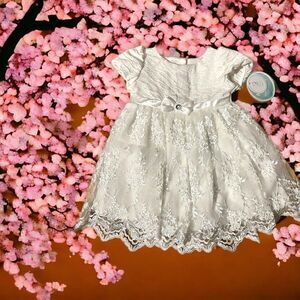 Nanette Baby Girls White 18m Christening Dress